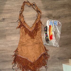 Native American costume with tomahawk